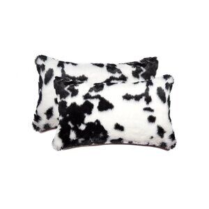 Luxe Home Decor Belton Faux Fur Pillow | 2-Piece | Sugarland black & white